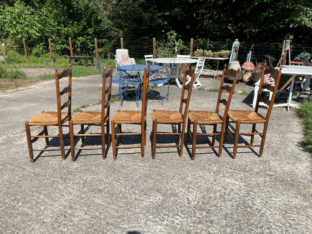 6 Chaises paillées en bon état -photo-4