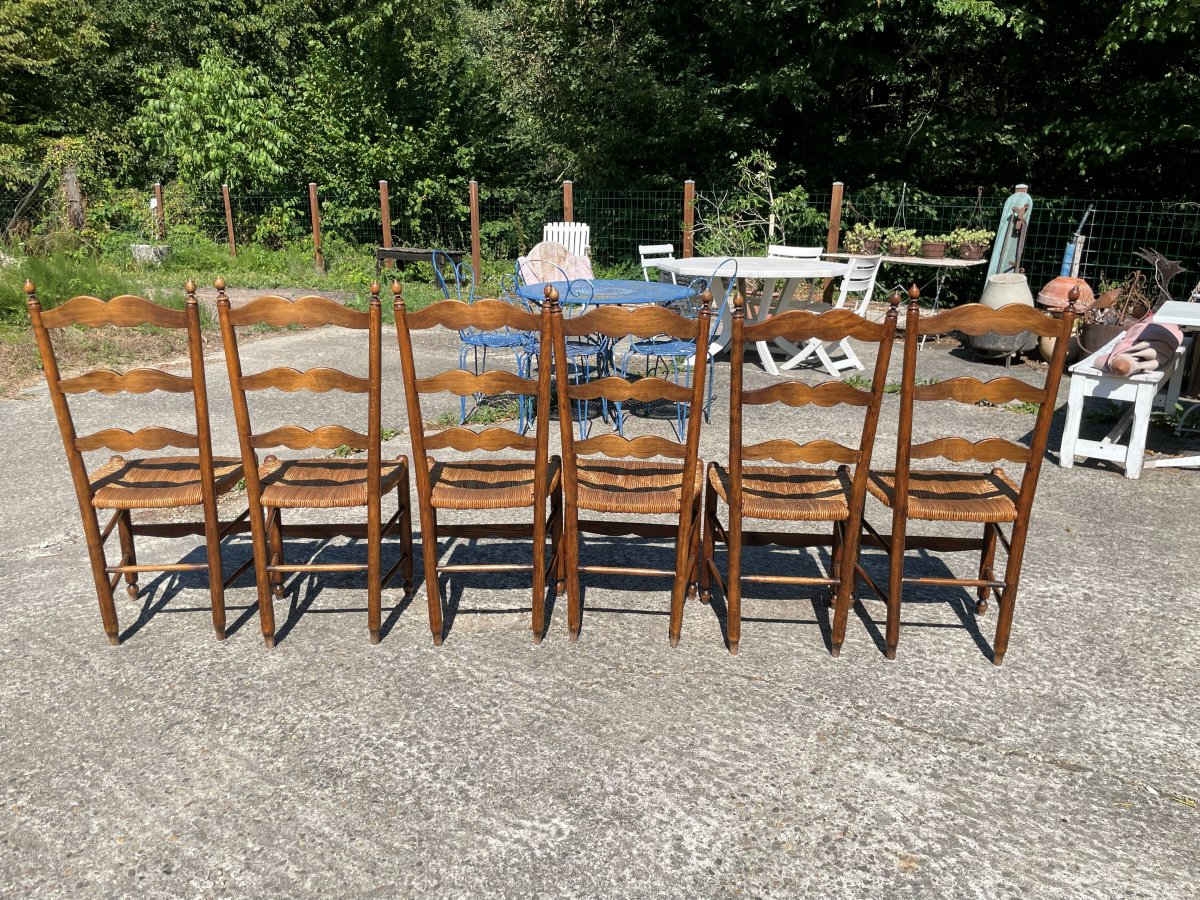 6 Chaises paillées en bon état -photo-5