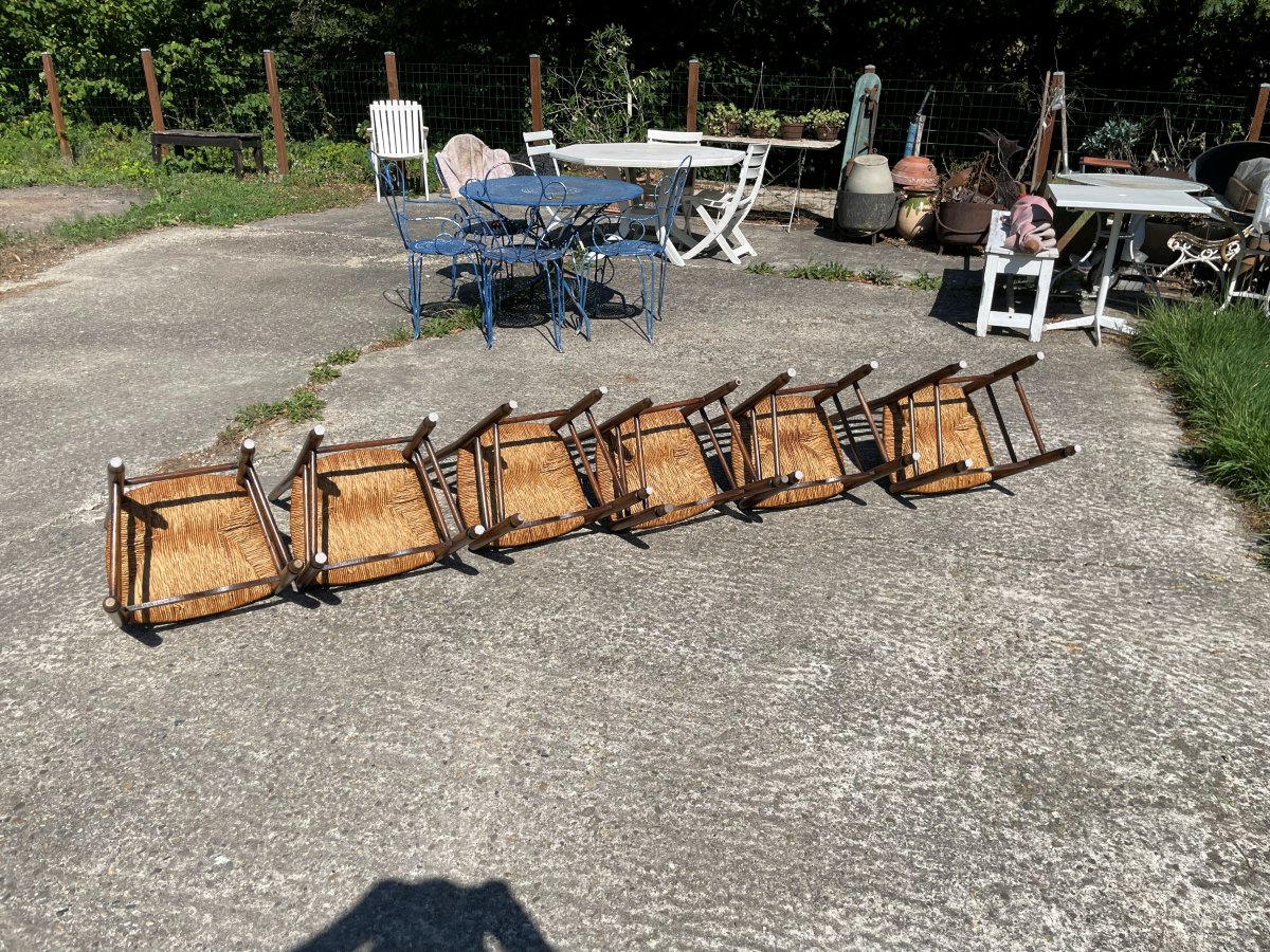 6 Chaises paillées en bon état -photo-8