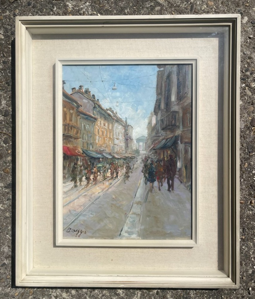 Tableau Italien huile sur toile signée BASEGGIO-photo-3