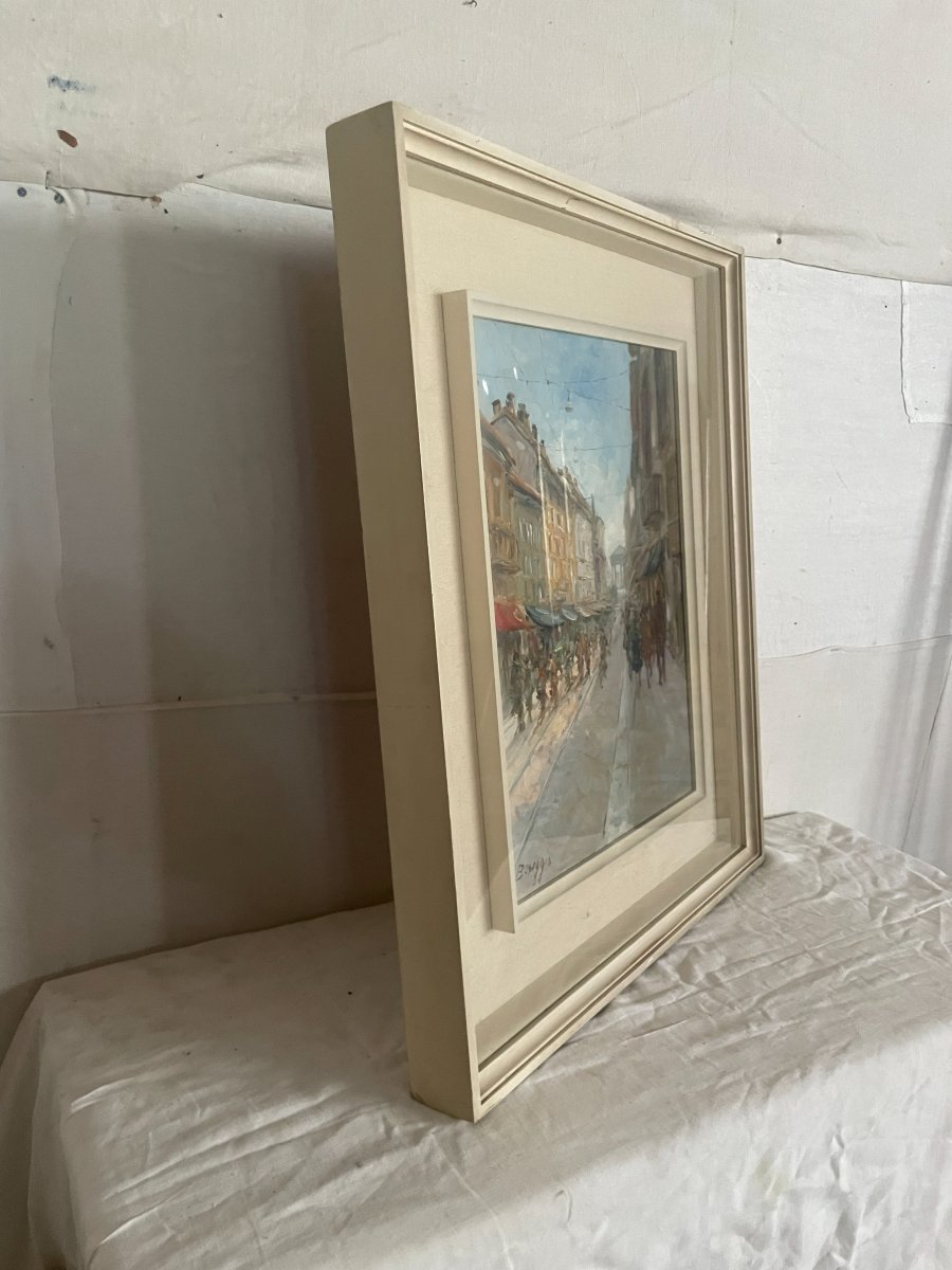 Tableau Italien huile sur toile signée BASEGGIO-photo-1