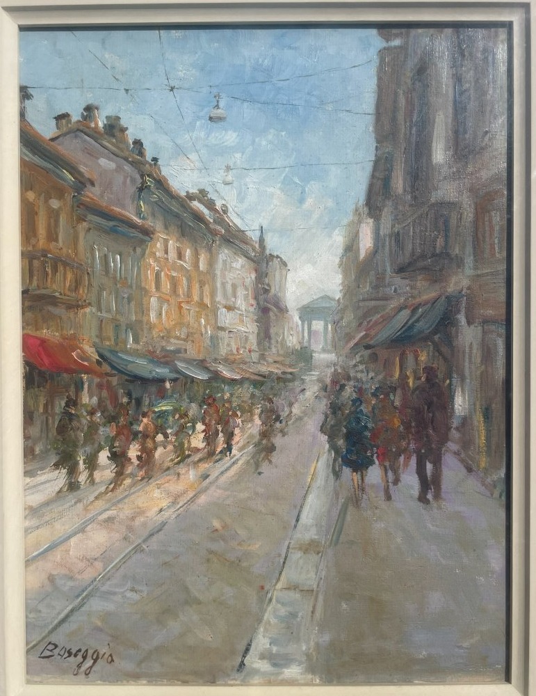 Tableau Italien huile sur toile signée BASEGGIO