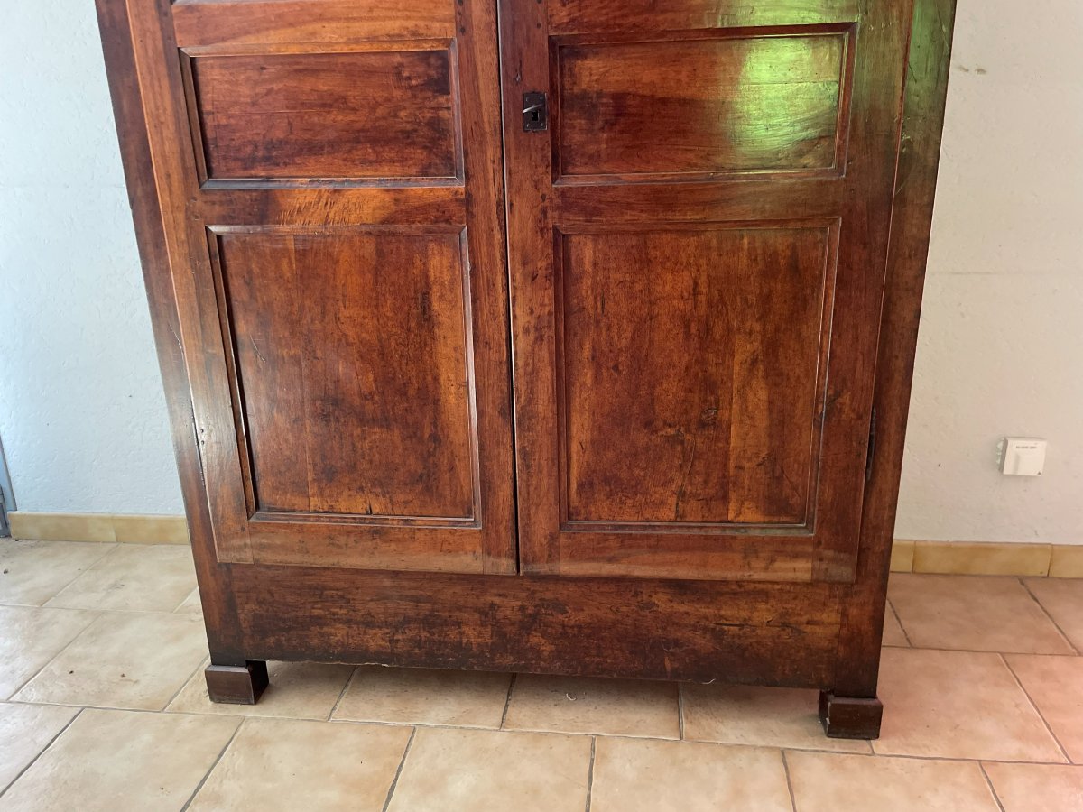 Armoire Louis Philippe en noyer massif, -photo-3