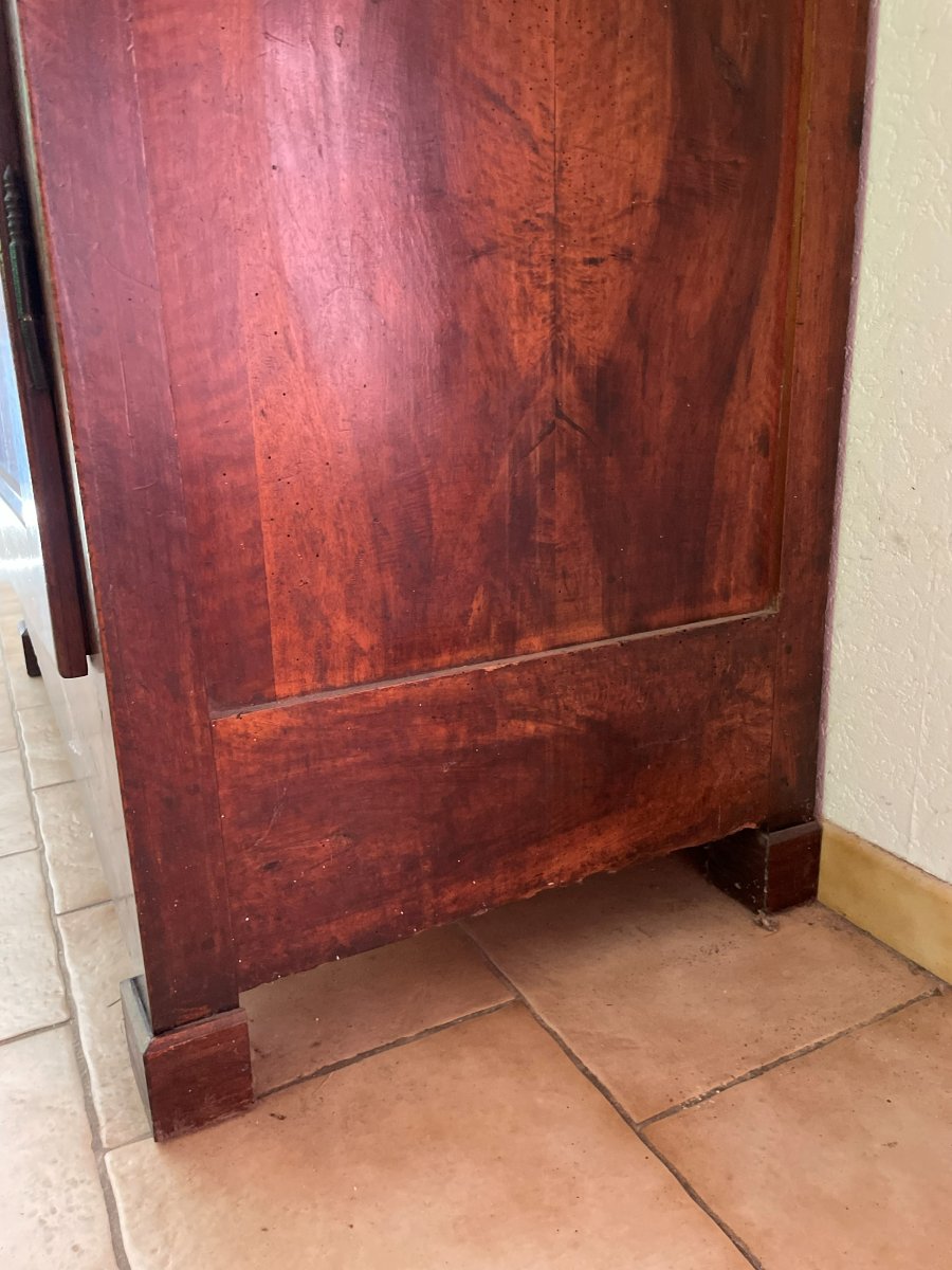 Armoire Louis Philippe en noyer massif, -photo-2