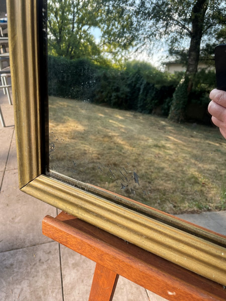 Large 19th-century Gilded Wooden Mirror, 97 Cm -photo-2