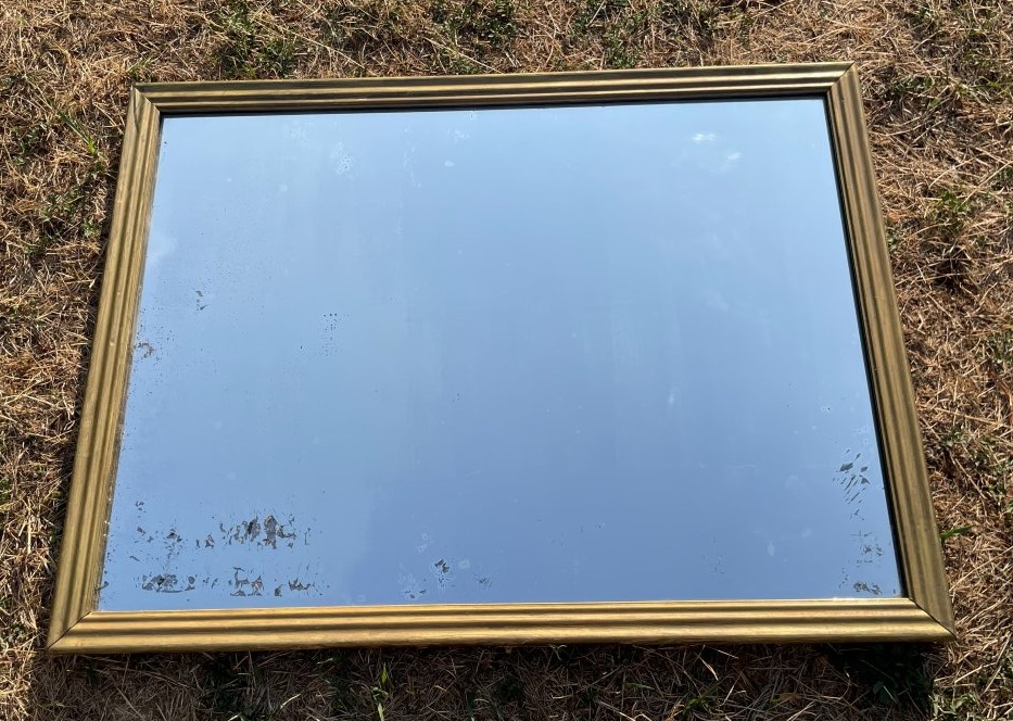 Large 19th-century Gilded Wooden Mirror, 97 Cm -photo-8