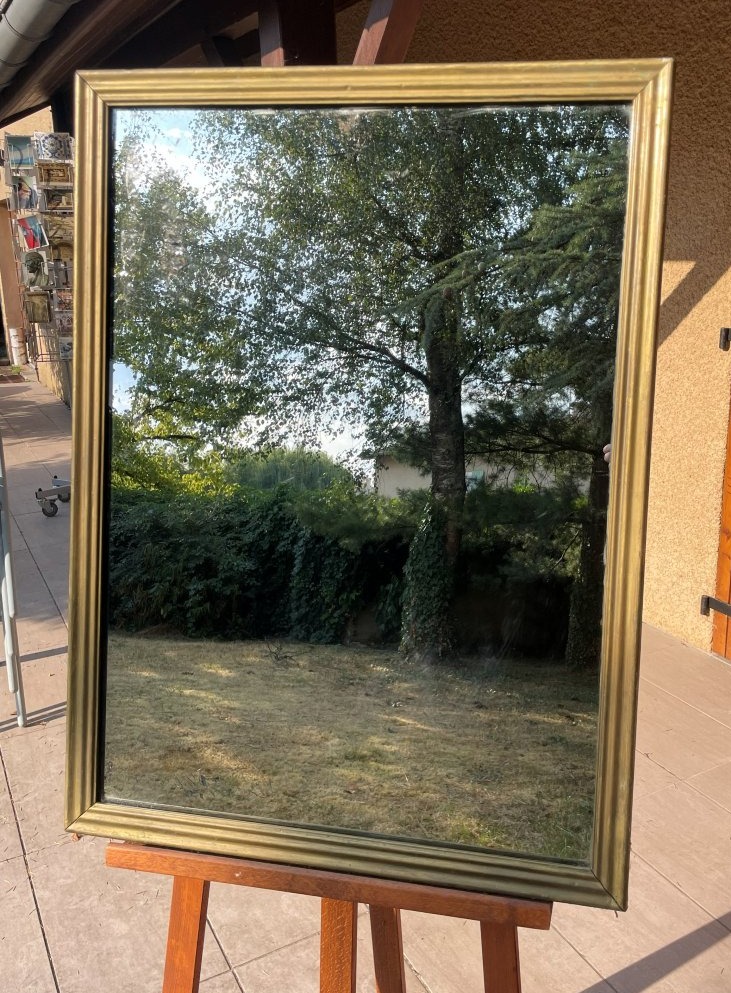 Large 19th-century Gilded Wooden Mirror, 97 Cm 