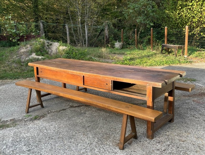 Farm Table And 2 Benches 
