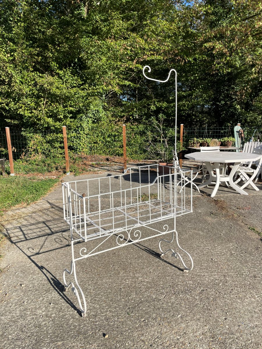 19th-century Wrought-iron Baby Crib -photo-3