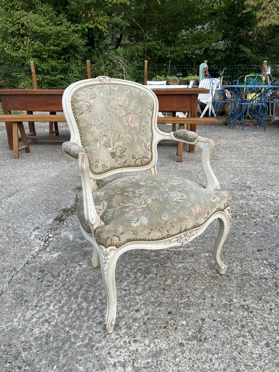 4 Louis XV-style Cabriolet Armchairs -photo-2