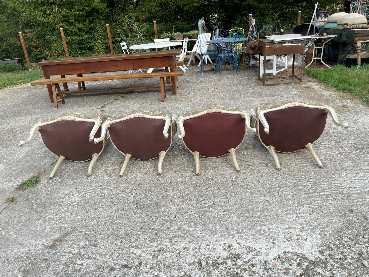 4 Louis XV-style Cabriolet Armchairs -photo-5