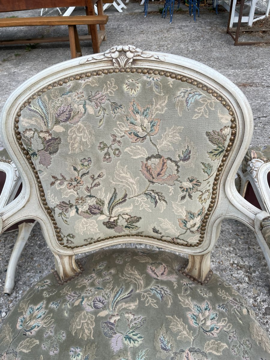4 Louis XV-style Cabriolet Armchairs -photo-7