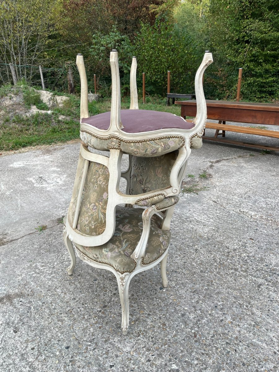 4 Louis XV-style Cabriolet Armchairs -photo-8