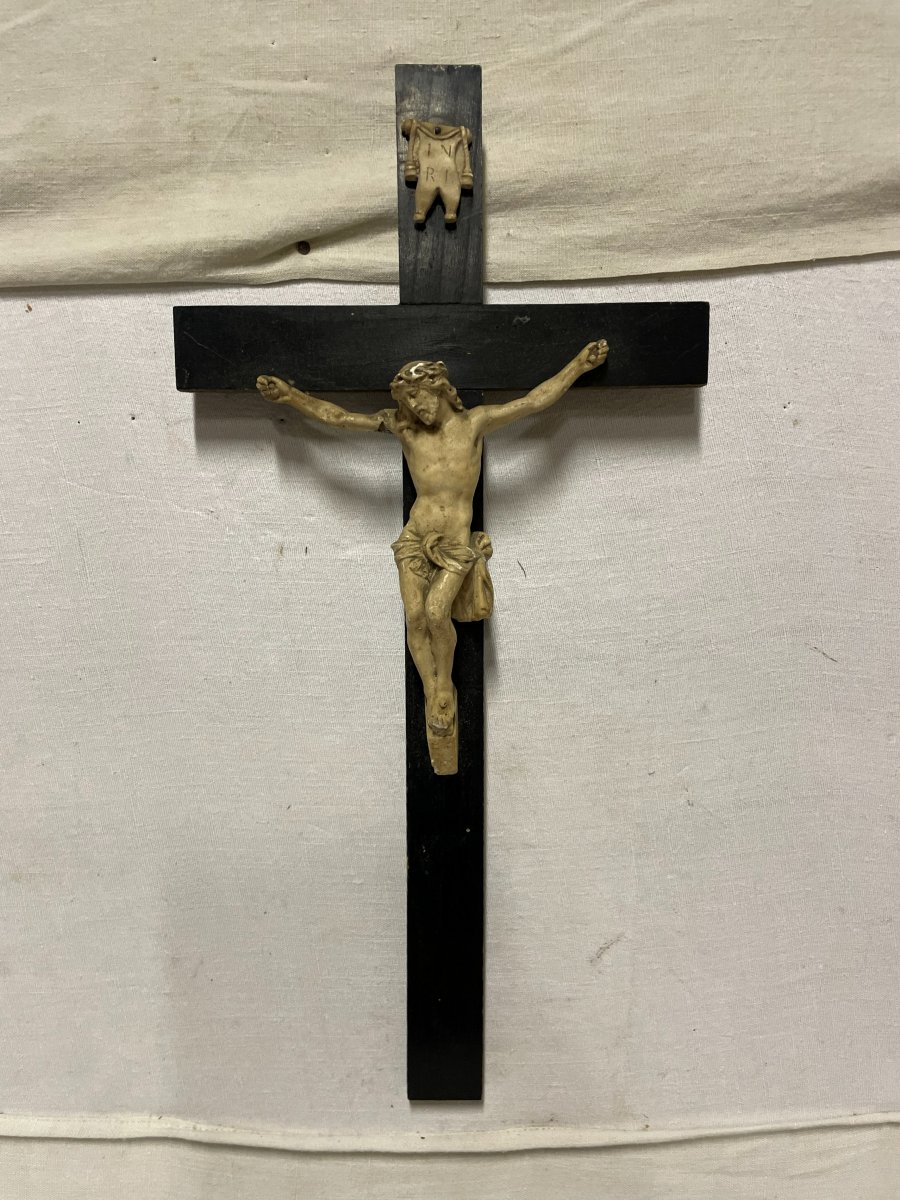 Jesus On The Cross, Plaster And Wood 