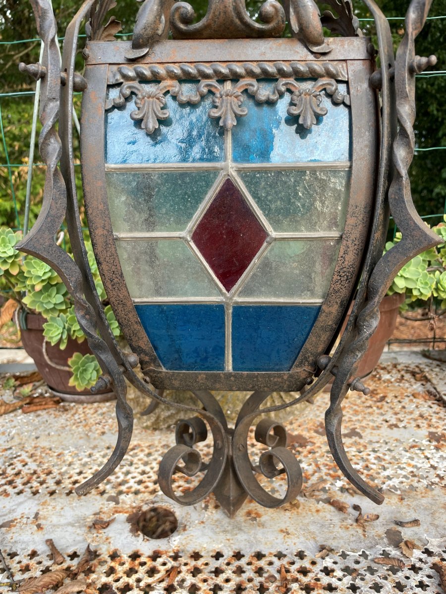 Wrought-iron And Glass Lantern From The 1900s–1920s-photo-2