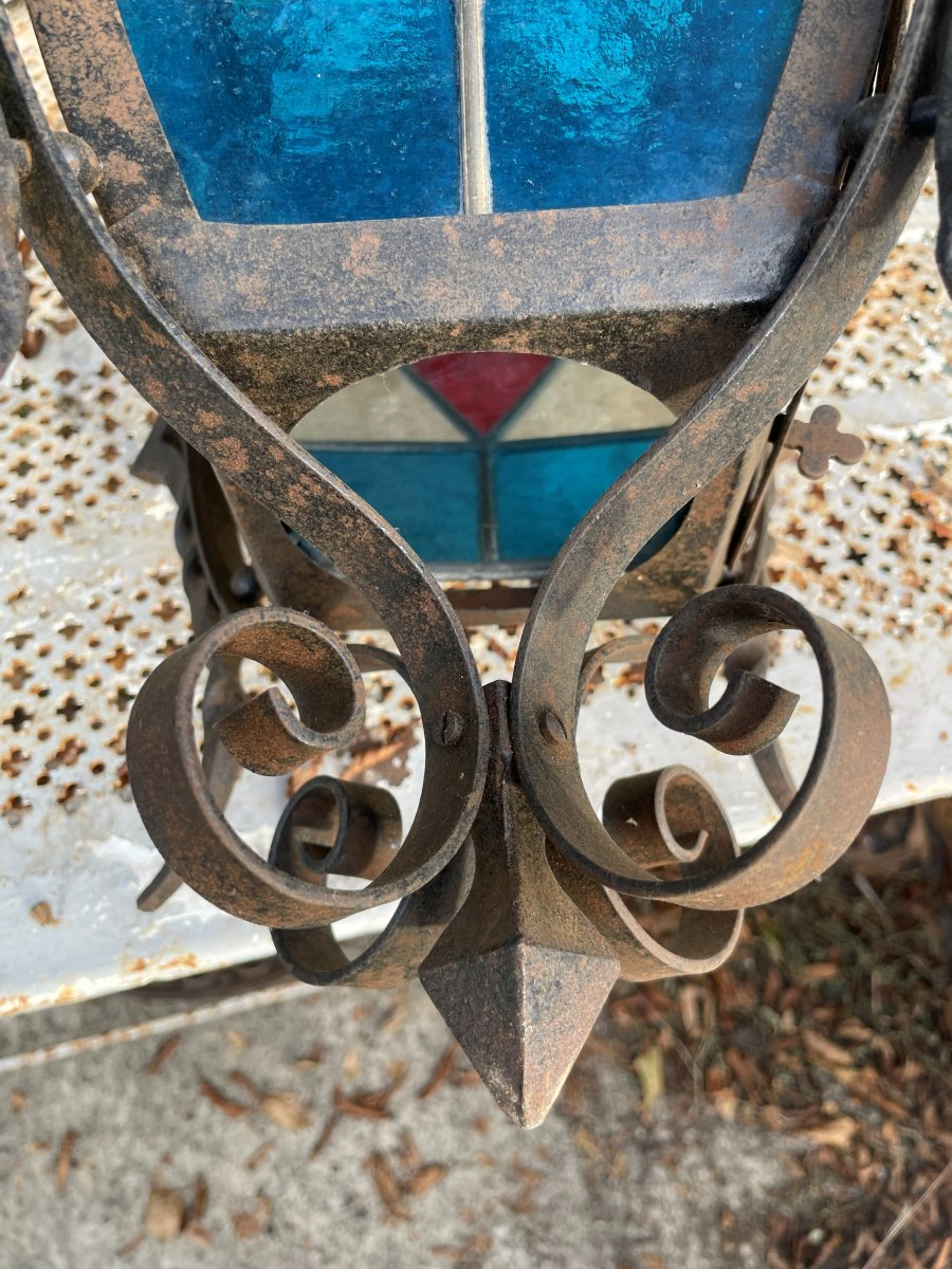 Wrought-iron And Glass Lantern From The 1900s–1920s-photo-8