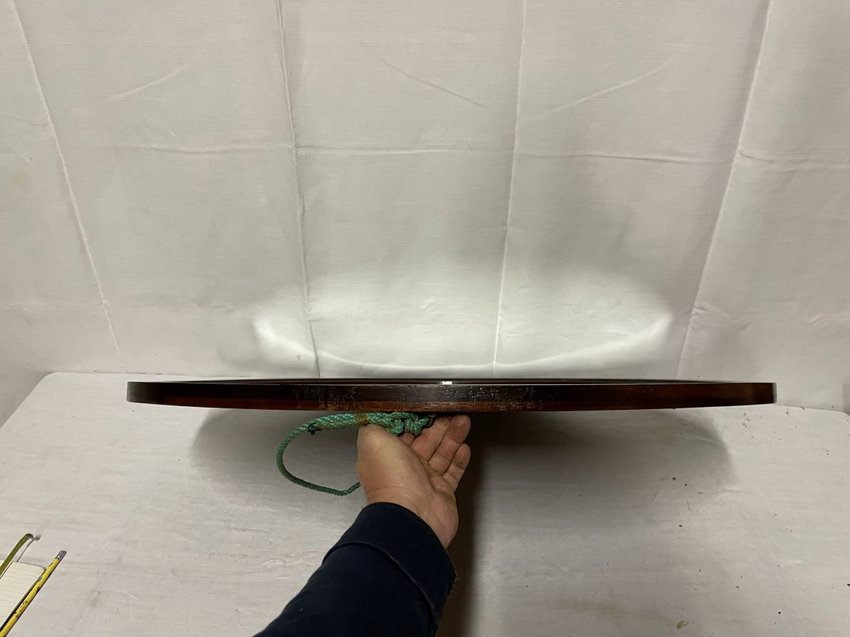 Miroir Ovale  1930 en placage de noyer -photo-4