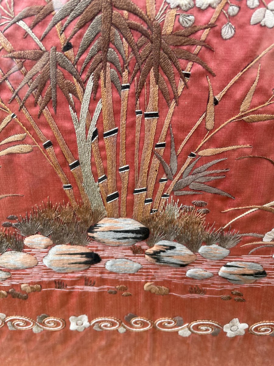 2 Embroidered Paintings & Gilded Frames-photo-1