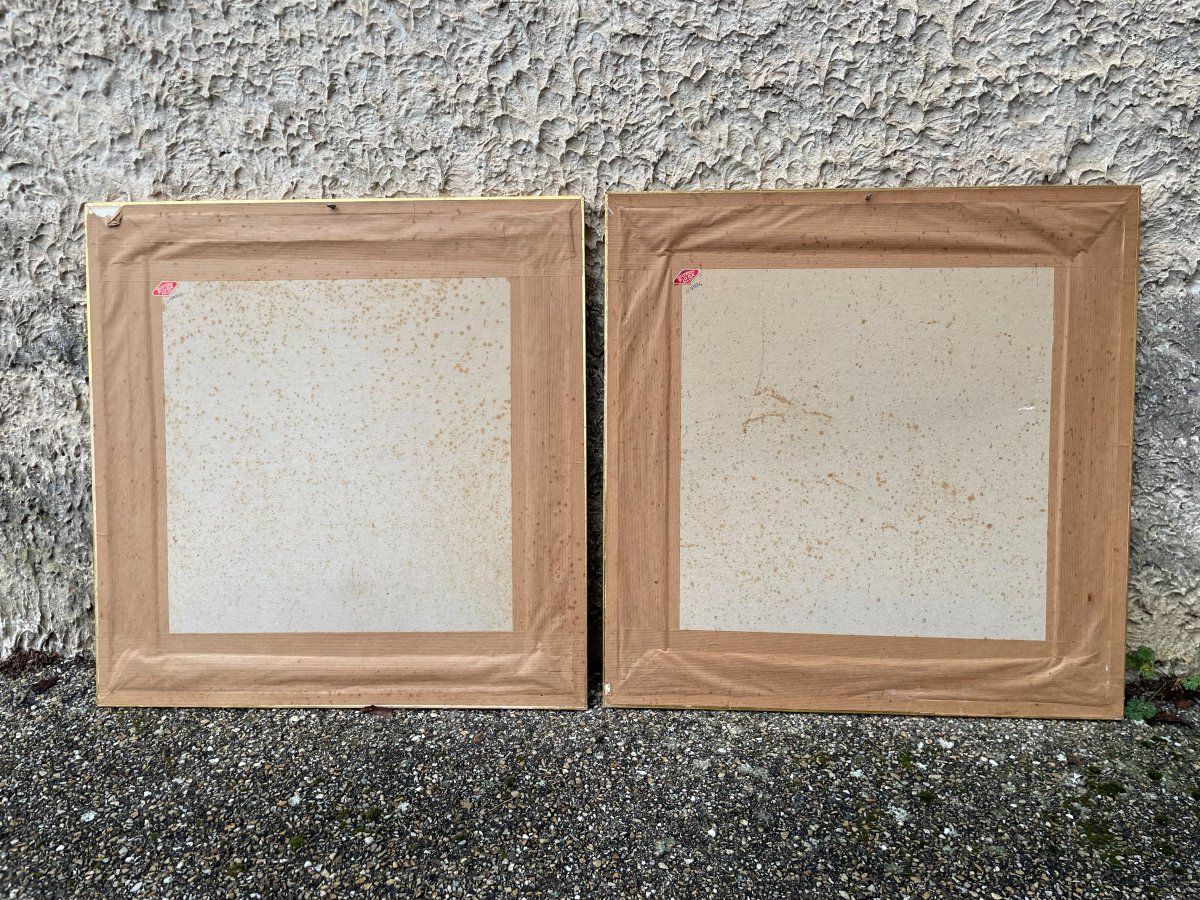 2 Embroidered Paintings & Gilded Frames-photo-8