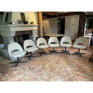 6 Chaises Eero Saarinen Pour Knoll Années 1970