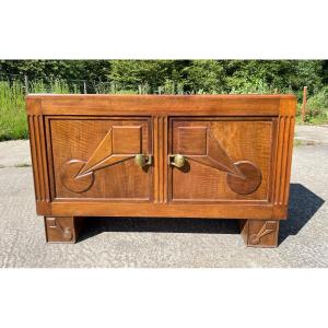 1940s-50s Sideboard In Wood And Bronze