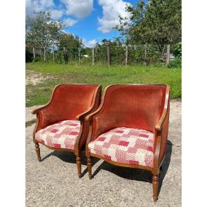 Paire de bergère 1930 style Louis XVI Art déco  
