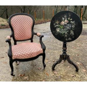 Fauteuil et guéridon du 19ème Siècle Napoléon III