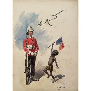 Drawing In 1899 By Maurice Orange In Good Condition