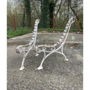 2 Cast Iron Bench Legs 