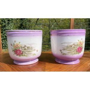 2 Caches pots en porcelaine 