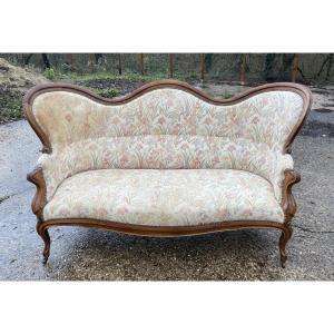 Louis Philippe Sofa Bench In Good Condition - Solid Walnut