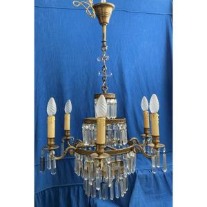 Lustre en bronze et verre