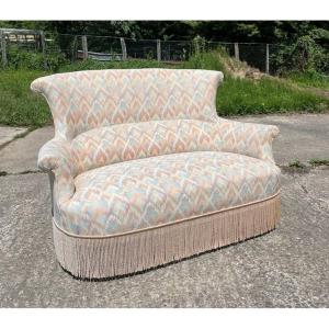 Napoleon III 2-seater Bench, Late 19th Century & Refurbished As New