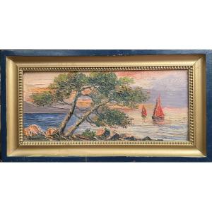 Tableau Huile sur bois et son cadre 