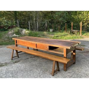 Table de ferme et 2 bancs