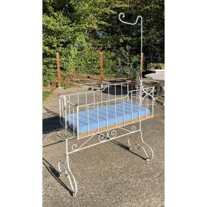 19th-century Wrought-iron Baby Crib