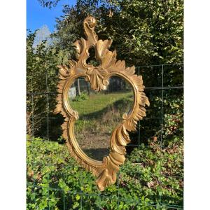 Small Louis XV-style Mirror Made Of Gilded Wood 