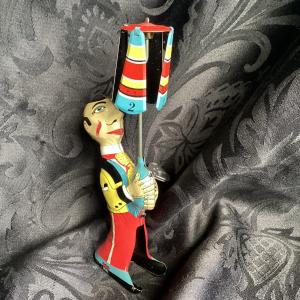 Tin Toy, Juggling Clown Around 1960, Complete With Its Key, Perfect Working Condition, Para