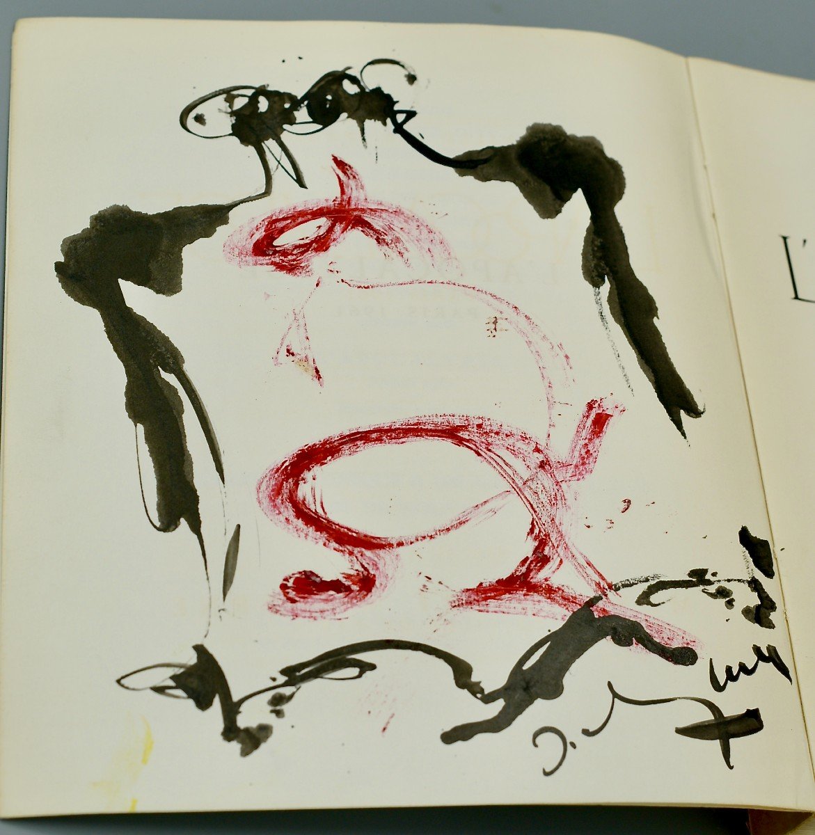 Encre et Gouache,  Signatures de Dali et Zadkine,  Dessin de Foujita, "l' Apocalypse" 1961-photo-4