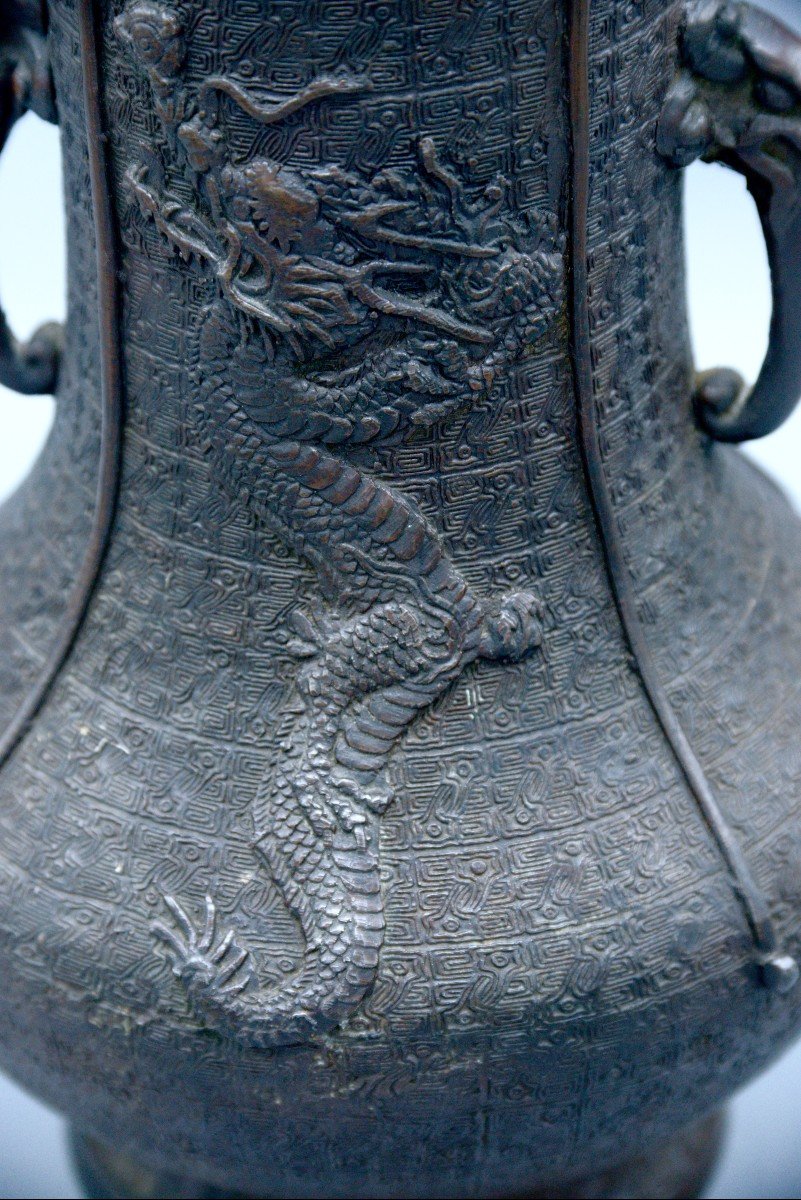 Chine Vase Bronze Archaïque 19ème-photo-3