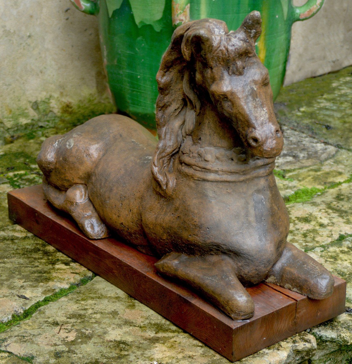 Paire de Chevaux Couchés de Perron-photo-2