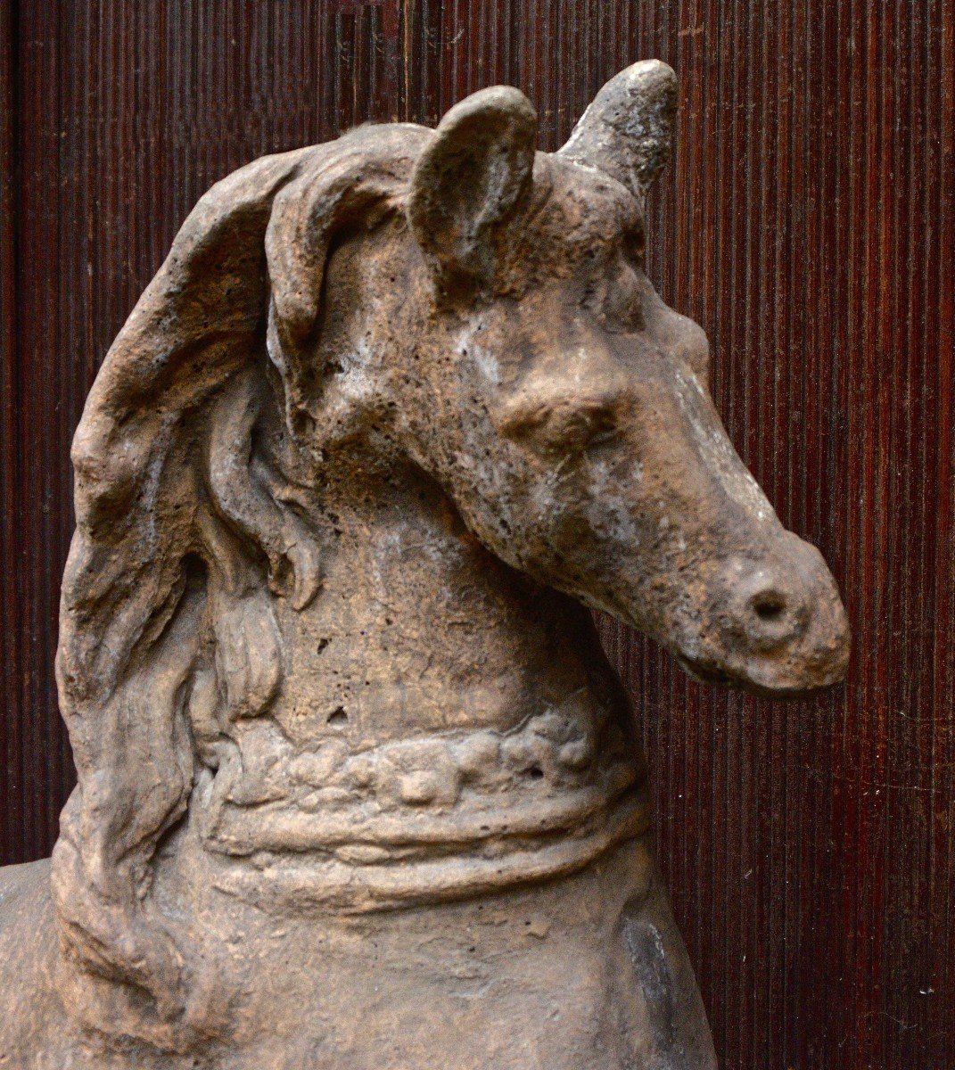 Paire de Chevaux Couchés de Perron-photo-5
