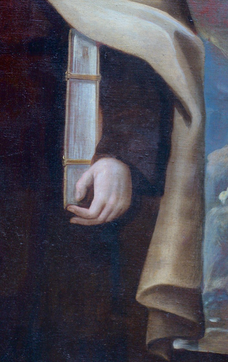 Grand Portrait de Sainte Thérèse d'Avila, Huile sur Toile XVIIIème-photo-3