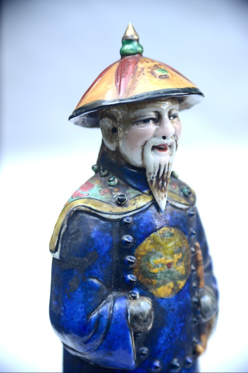 China Mandarin Porcelain Statuette -photo-3