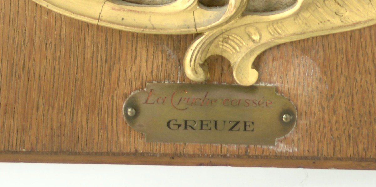 "la Cruche..." d'aprés Greuze, Huile sur Panneau Bois Vers 1900-photo-4