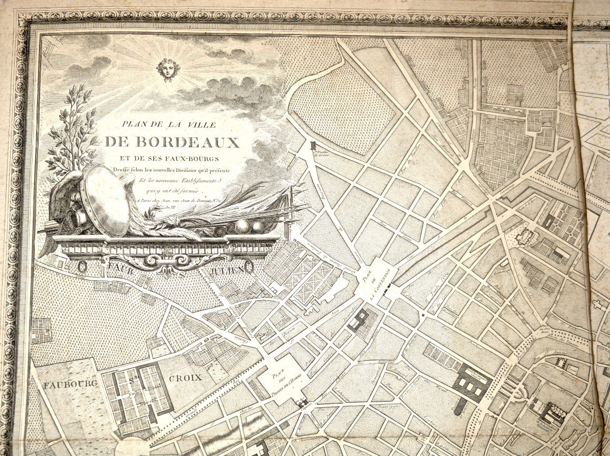 Map Of The City Of Bordeaux And Its Faux-bourgs, Jean De Bauvais, Year XII (1803-1804)-photo-3