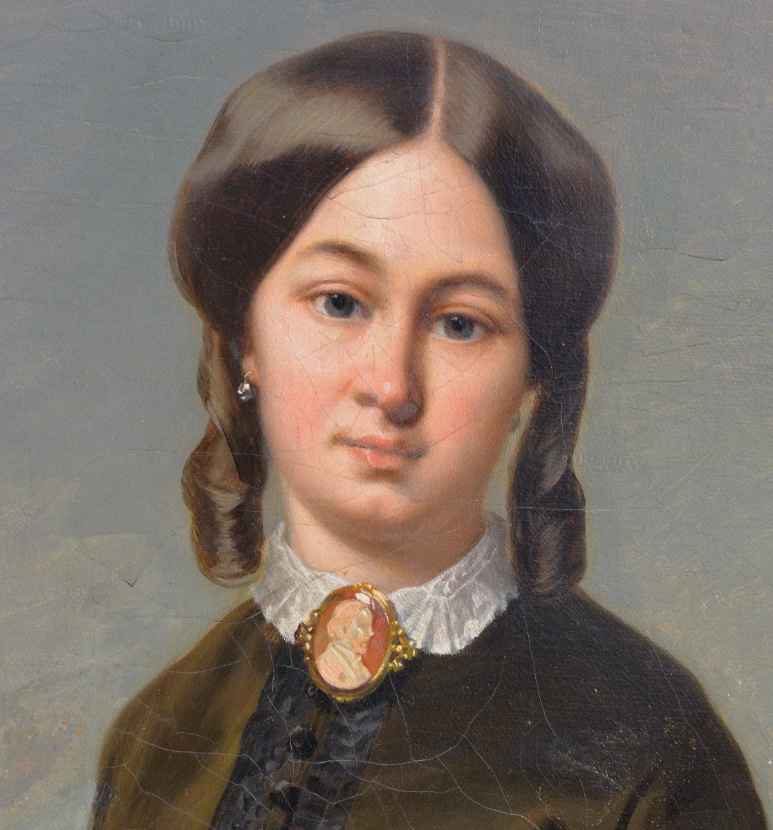 Mathias Leiendecker (1822 - 1871) "mother And Son" Oil On Canvas 1852-photo-4