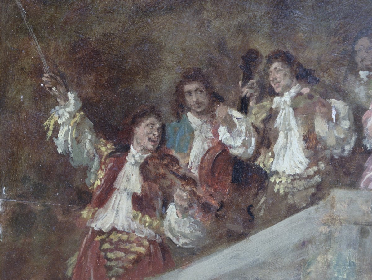 Louis Georges Brillouin "the Ball" Oil On Panel 19th-photo-4