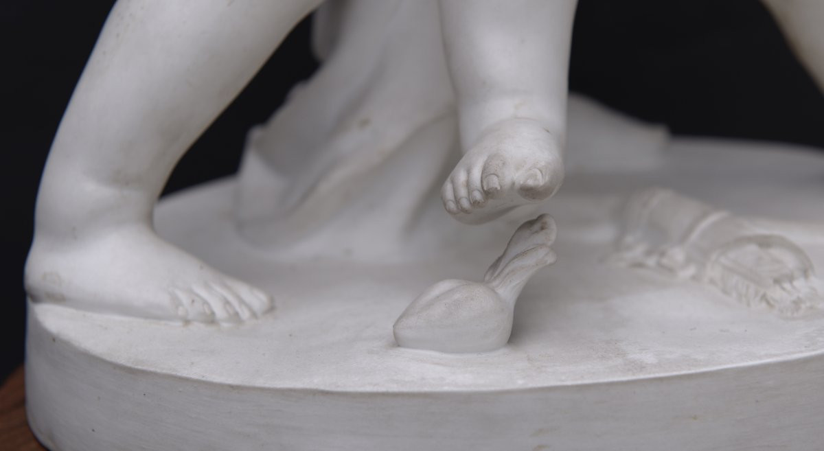 Maurice Falconnet "Bataille pour l'Amour" Biscuit de Porcelaine XIXème-photo-6