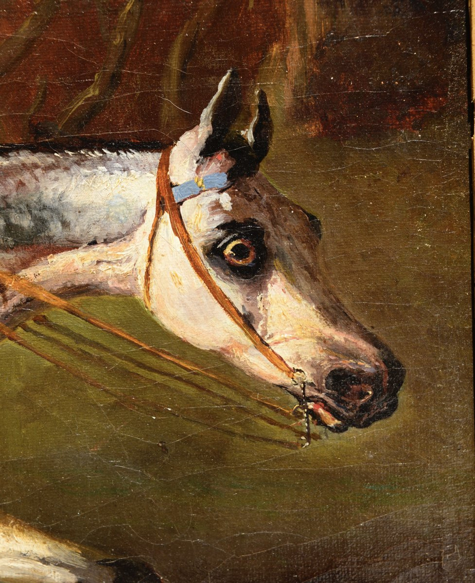 "Passage du Fossé en Cross Country" Huile sur Toile XIXème-photo-3